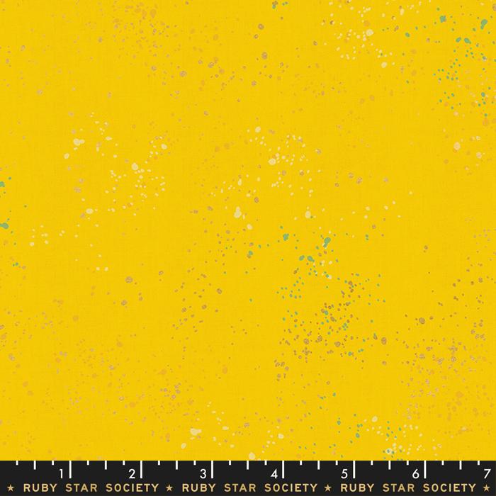 Speckled Metallic Sunshine Yellow Rashida Coleman Hale Ruby Star Society Moda Cotton Fabric