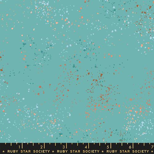 Speckled 108" Wide back Turquoise Rashida Coleman Hale Ruby Star Society Moda Cotton Fabric