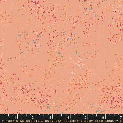 Speckled Metallic Peach Ruby Star Society Moda Cotton Fabric