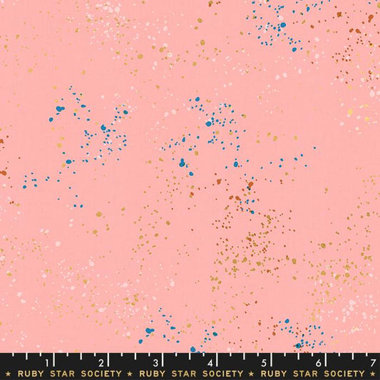 Speckled Metallic 108" Wide back Candy Pink Rashida Coleman Hale Ruby Star Society Moda Cotton Fabric