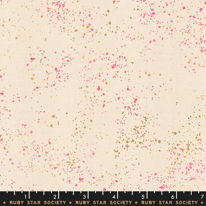 Speckled Metallic 108" Wide back Neon Pink Rashida Coleman Hale Ruby Star Society Moda Cotton Fabric