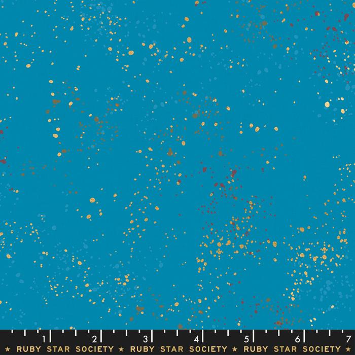 Speckled Metallic Bright Blue Rashida Coleman Hale of Ruby Star Society Moda Cotton Fabric MD-RS5027-50M
