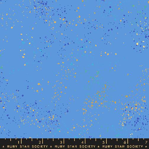 Speckled Metallic Lindley Blue Rashida Coleman Hale of Ruby Star Society Moda Cotton Fabric MD-RS5027-127M