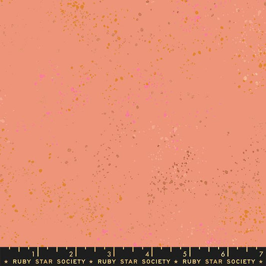 Speckled Metallic Melon Pink Rashida Coleman Hale Ruby Star Society Moda Cotton Fabric