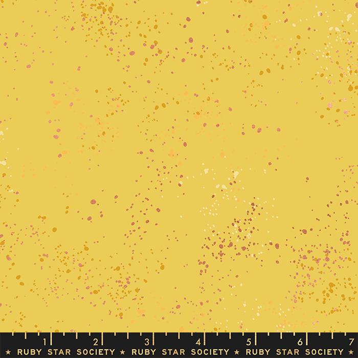Speckled Metallic Sunlight Yellow Rashida Coleman Hale Ruby Star Society Moda Cotton Fabric