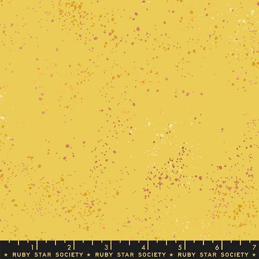 Speckled Metallic Sunlight Yellow Rashida Coleman Hale Ruby Star Society Moda Cotton Fabric