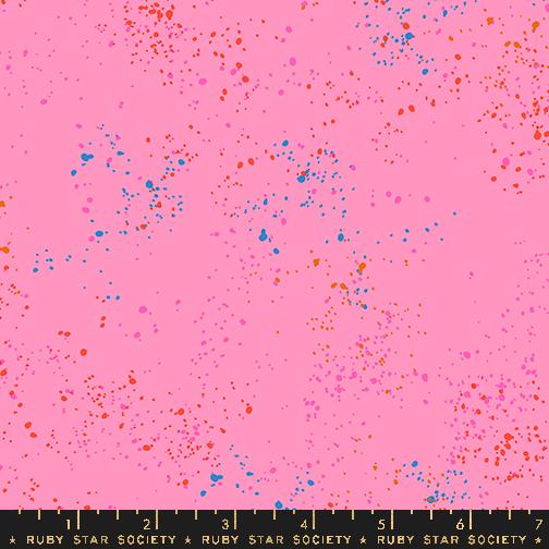 Speckled Metallic Paint Splatter Flecks Flamingo Pink Rashida Coleman Hale Ruby Star Society Moda Cotton Fabric MD-RS5027-123
