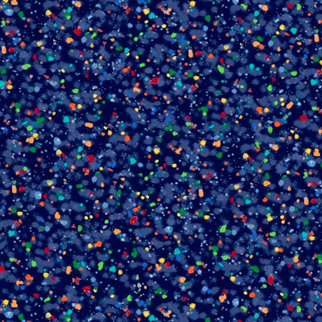 Speckles Multi Dots Navy Blue Quilting Treasures Cotton Fabric