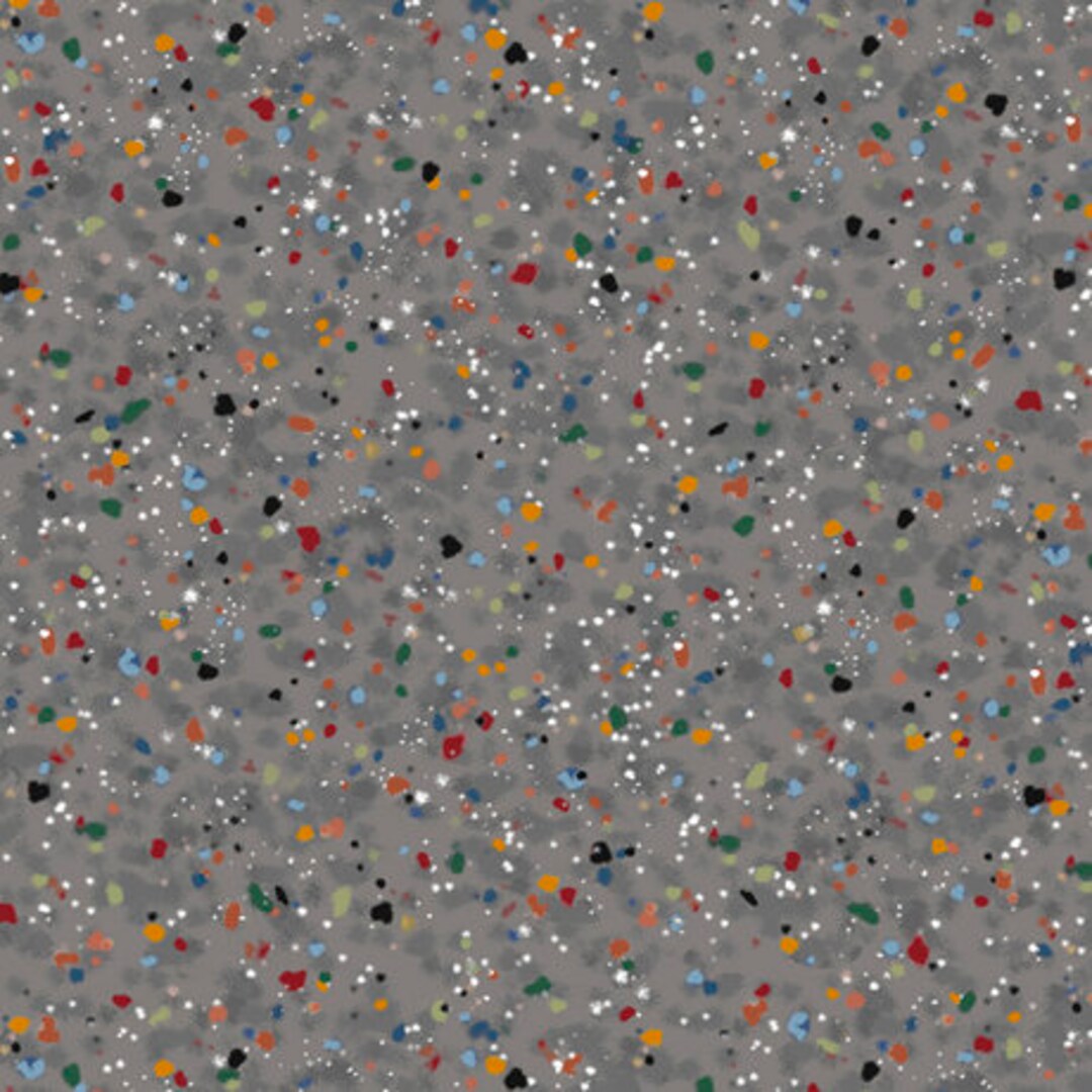 Speckles Rainbow Dots Gray Quilting Treasures Cotton Fabric