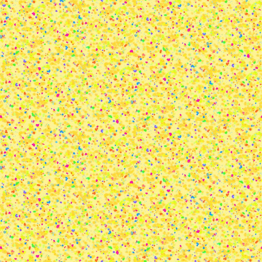 Speckles Rainbow Dots Lemon Yellow Quilting Treasures Cotton Fabric