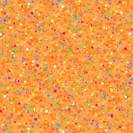 Speckles Rainbow Dots Orange Quilting Treasures Cotton Fabric