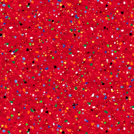 Speckles Multi Dots Red  Quilting Treasures CottonFabric