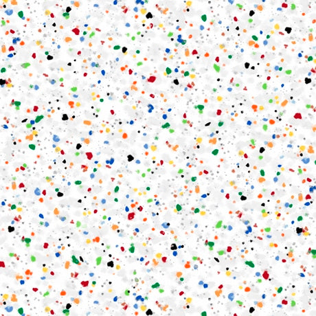 Speckles Rainbow Dots  White  Quilting Treasures  Cotton Fabric