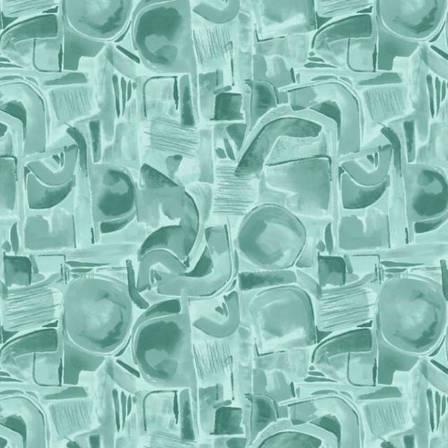 Spectral 118" Wide Backing Abstract Shapes Tonal Aqua Blue Satin Moon Designs Blank Quilting Cotton Fabric BQ-3115-65