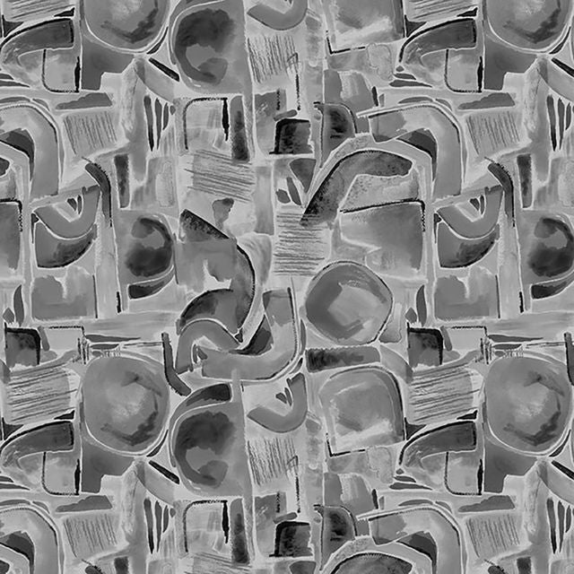 Spectral 118" Wide Backing Abstract Shapes Tonal Charcoal Grainy Satin Moon Designs Blank Quilting Cotton Fabric BQ-3115-95