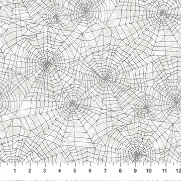 Spellbound Spiderweb White Multi Deborah Edwards Northcott Studio Cotton Fabric NC-28144-10