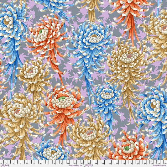 Spider Mums Pastel Philip Jacobs August 2025 Kaffe Fassett Collective Free Spirit Cotton Fabric FS-PWPJ135.PASTEL