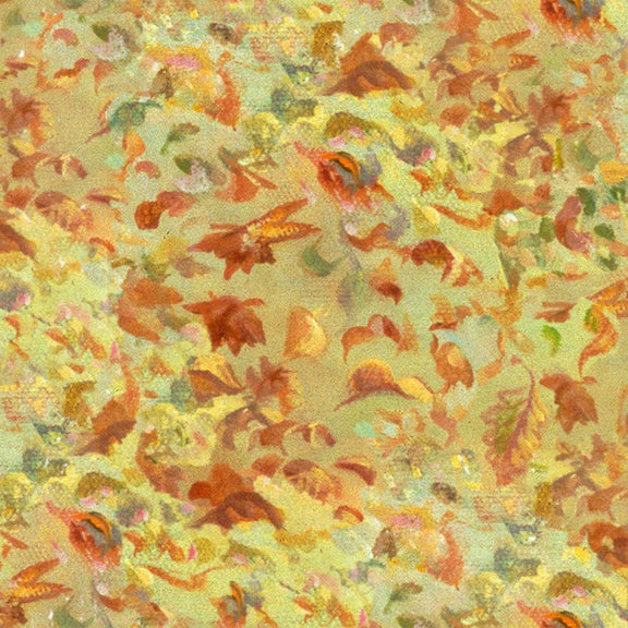 Spirit of Flight Tossed Leaves Texture Gold Josephine Wall 3 Wishes Fabrics Cotton Fabric