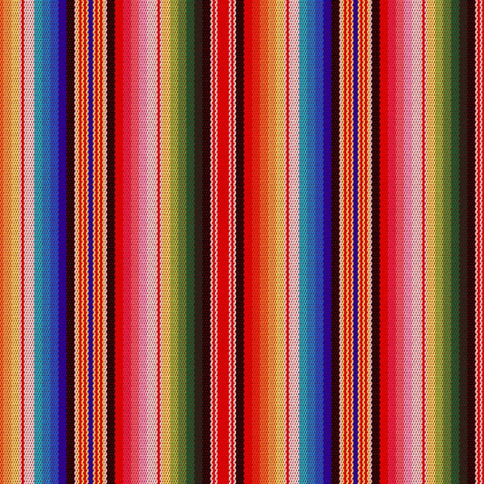 Spirit Serape Stripes Blue Red Pink Green Multi Paintbrush Studios Cotton Fabric PBS-120-25856