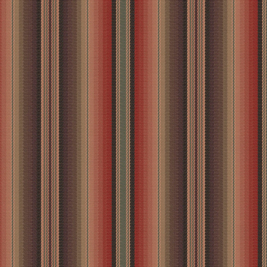 Spirit Serape Stripes Brick Red Brown Paintbrush Studios Cotton Fabric PBS-120-25860