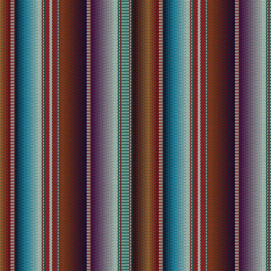 Spirit Serape Stripes Brown Blue Purple Multi Paintbrush Studios Cotton Fabric PBS-120-25858