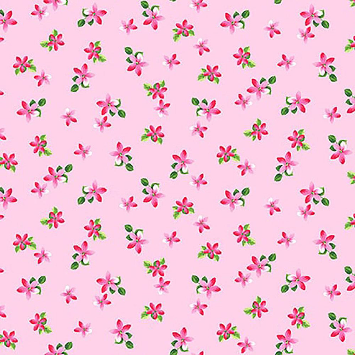 Splendid Path Tossed Ditsy Floral Pink Karen Montgomery Studio E Cotton Fabric