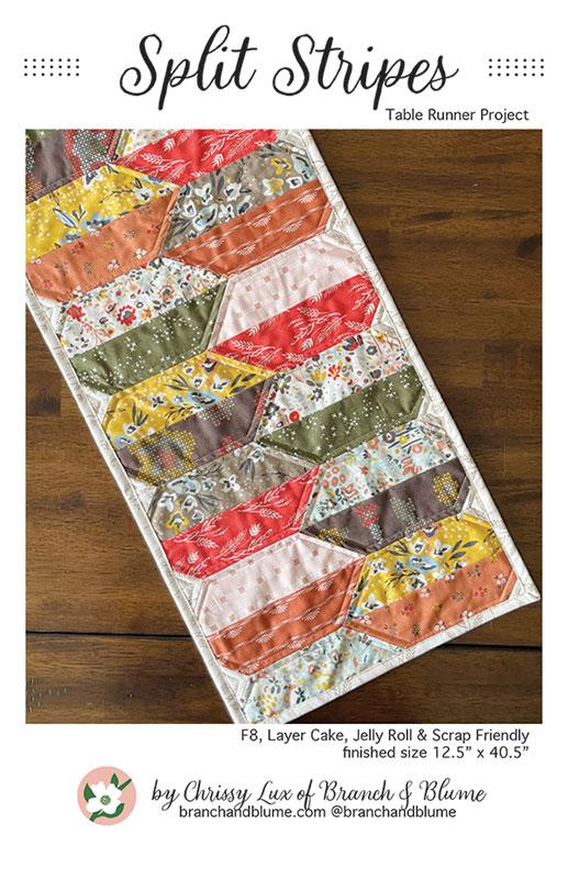 Split Stripes Table Runner Pattern 12.5" x 40.5" Chrissy Lux Branch & Blume BNB-2416