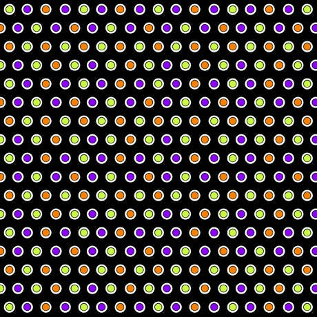 Spooktacular Dots Black Desiree's Design Quilting Treasures Cotton Fabric QT-2600-30319-J