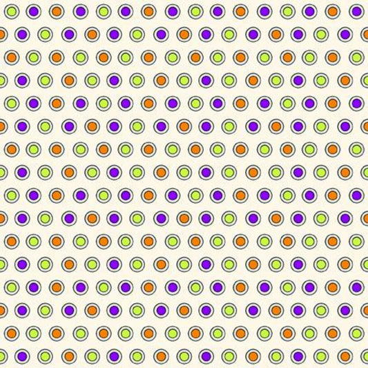 Spooktacular Dots Cream Desiree's Design Quilting Treasures Cotton Fabric QT-2600-30319-E