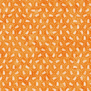 Spooky Hallow Ghosts Orange Maywood Studio Cotton Fabrics