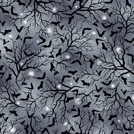 Spooky Night Tossed Bats Grace Popp Studio E Cotton Fabric