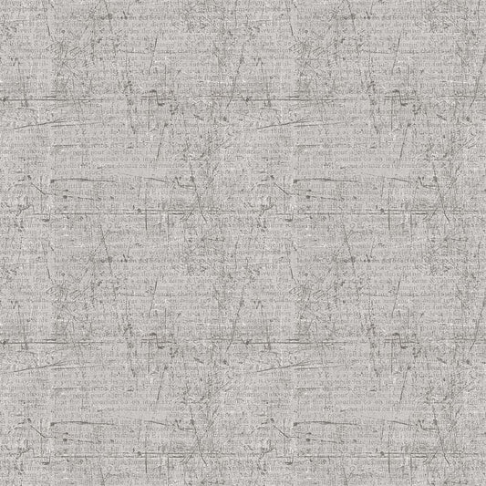 Spooky Vibes Distressed Type Written Paper Light Gray Erin Wilde Blank Quilting Cotton Fabric