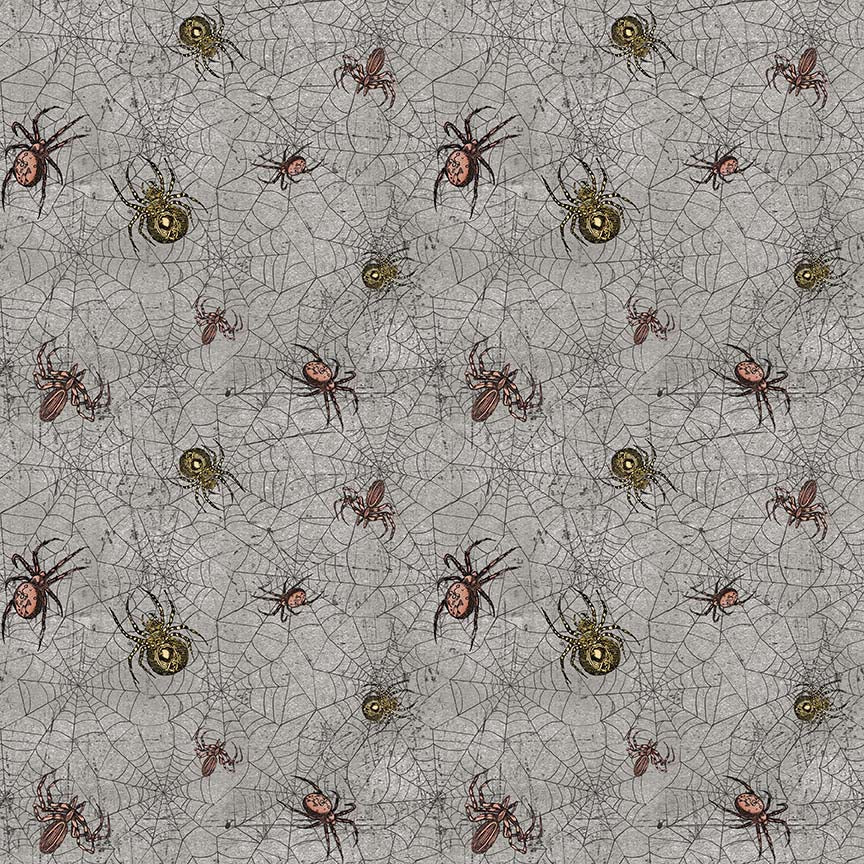 Spooky Vibes Spider Web Purple Erin Wilde Blank Quilting Cotton Fabric