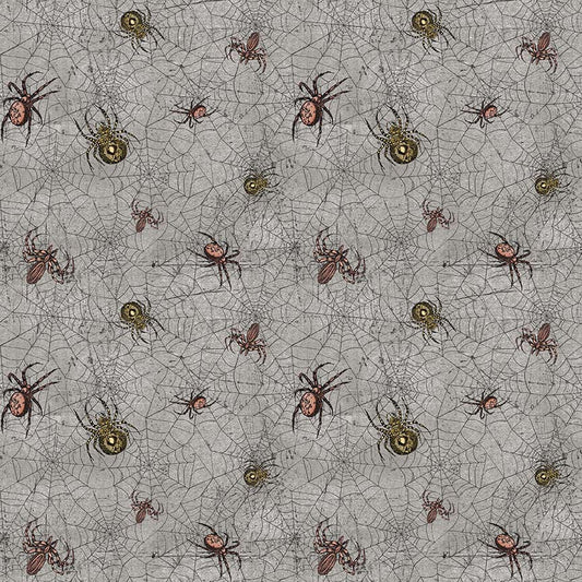 Spooky Vibes Spider Web Purple Erin Wilde Blank Quilting Cotton Fabric