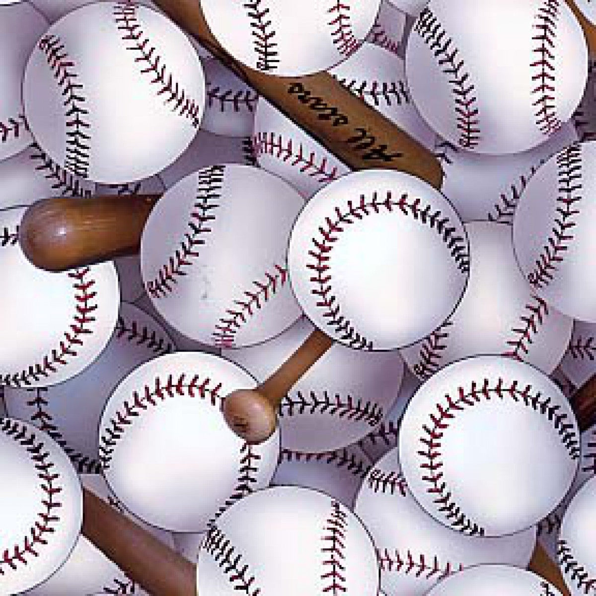 Sports Packed Baseballs White Elizabeth's Studio Cotton Fabric ES-112-WHT | US Fabric Shop