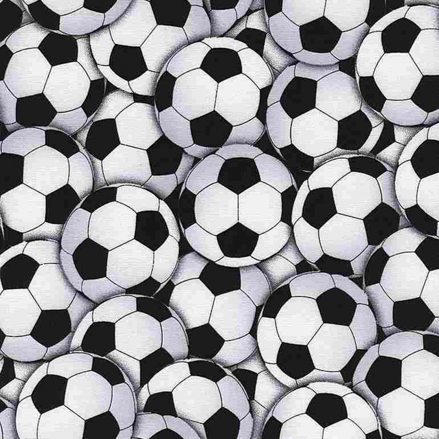 Sports Packed Soccer Ball White Timeless Treasures Cotton Fabric | US Fabric Shop