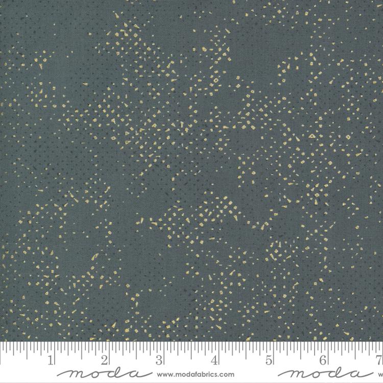 Spotted Metallic Lead Gray Zen Chic Moda Cotton Fabric