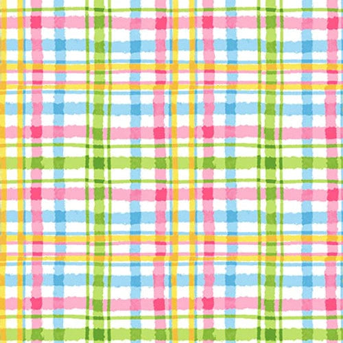 Spring is Hare Plaid Multi Studio EvaV Blank Quilting Cotton Fabric