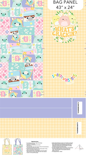 Springtime Bag Panel 24" White Northcott Cotton Fabric NC-SQ1022-10