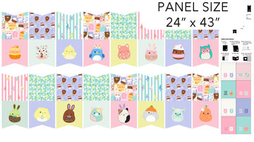 Springtime Bunting Panel 24" White Northcott Cotton Fabric NC-SQ1021-10