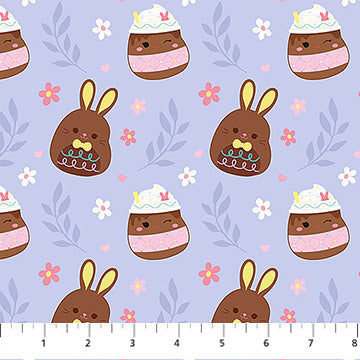 Springtime Chocolate Lilac Northcott Cotton Fabric NC-SQ1013-80