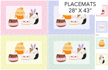 Springtime Placemat Panel 28" White Northcott Cotton Fabric NC-SQ1020-10