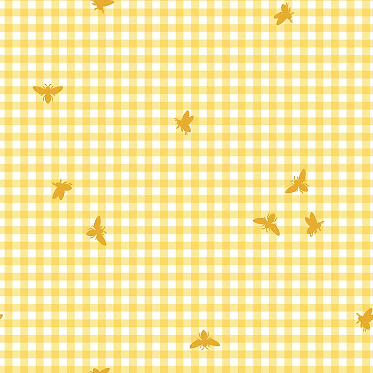 Squeeze the Day Buzzy Check Yellow Rebecca Canale Studio E Cotton Fabric