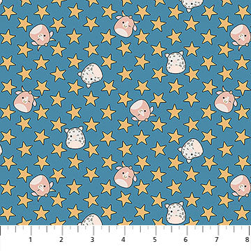 Squishmallows Rodeo Stars Blue Northcott Cotton Fabric NC-SQ1054-45