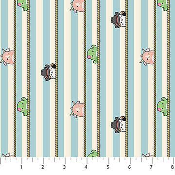 Squishmallows Rodeo Stripes Turquoise Northcott Cotton Fabric NC-SQ1055-60