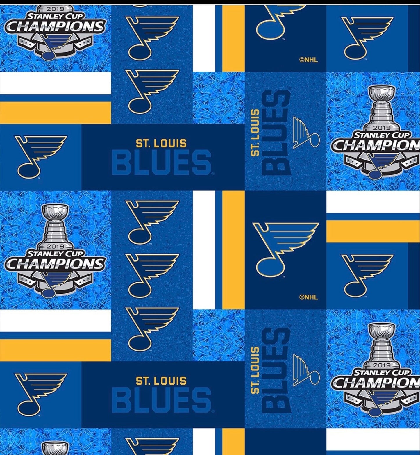 St Louis Blues NHL Hockey 2019 Stanley Cup Championship Cotton Fabric