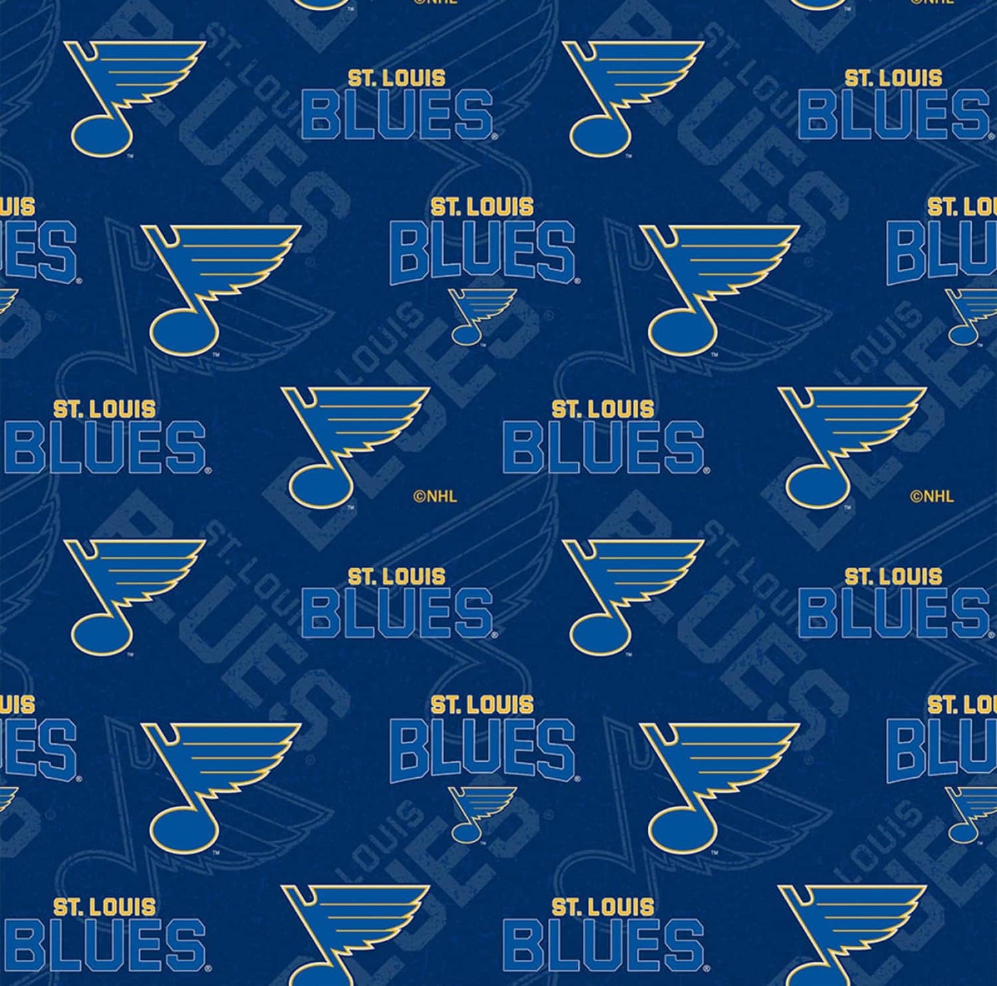 St Louis Blues NHL Hockey Tone on Tone Design Cotton Fabric