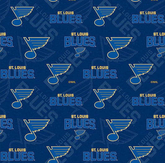 St Louis Blues NHL Hockey Tone on Tone Design Cotton Fabric