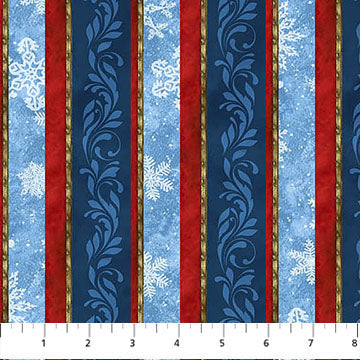 St. Nicholas Plain Stripe Dark Blue Liz Goodrick-Dillon Northcott Cotton Fabric NC-DP28215-48