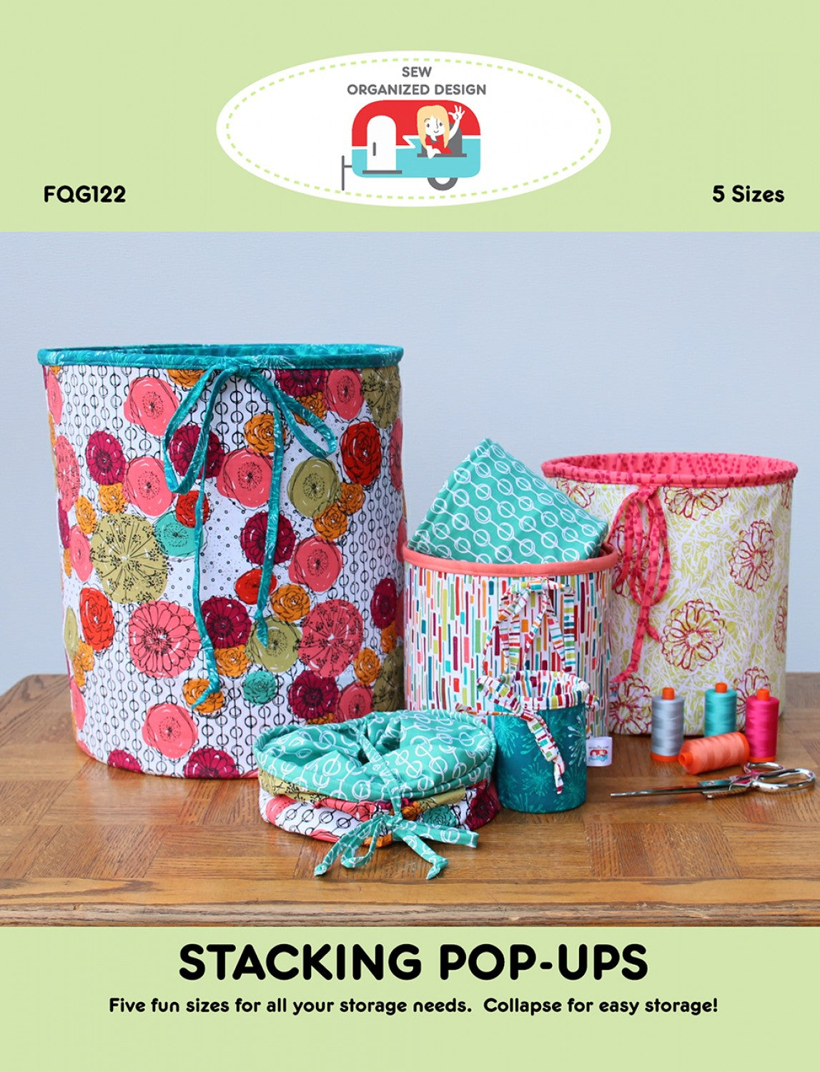 Stacking Pop-Ups Bag/Tote Pattern Joanne Hillestad Sew Organized Designs FQG122